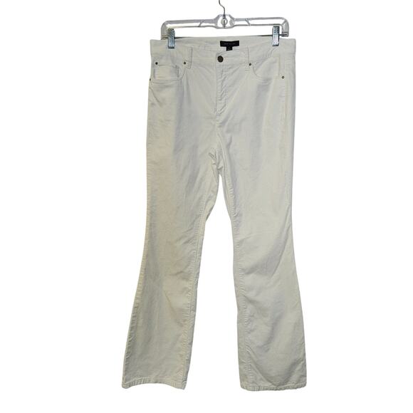 Ann Taylor White Bootcut Stretch Pants Size 8 Soft Microfiber-Feel Texture Boho - Picture 2 of 10
